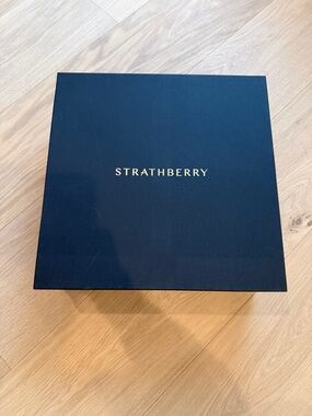 Strathberry Black Gift Box with Gold Logo